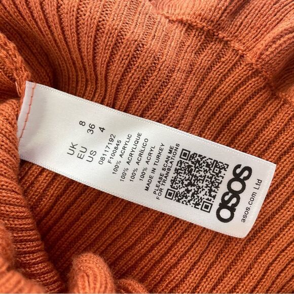 NWT ASOS Burnt Orange Rust Bardot Style Crop Top 4 - Picture 8 of 8